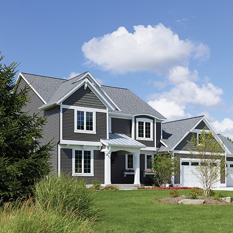 House with grey Lap siding
